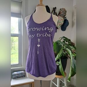 Purple Graphic Tank Top Maternity Announcement Size Medium Growing My Tribe